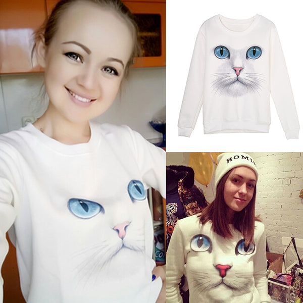 Buy 3D Cat Face Sweatshirt for Winter Fashion | EpicMustHaves