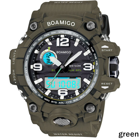 Buy BOAMIGO Men's Sports Watch F5100 - Dual Display, Analog-Digital, 50M Waterproof 