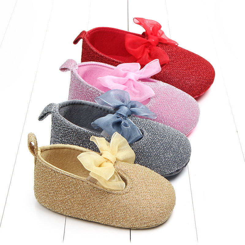 Buy Shiny Ribbon Bow Female Baby Shoes - Stylish Toddler Footwear