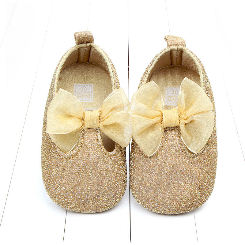 Buy Shiny Ribbon Bow Female Baby Shoes - Stylish Toddler Footwear