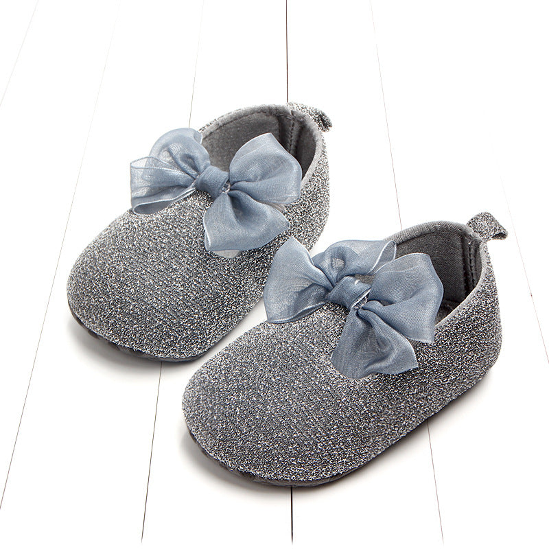 Buy Shiny Ribbon Bow Female Baby Shoes - Stylish Toddler Footwear
