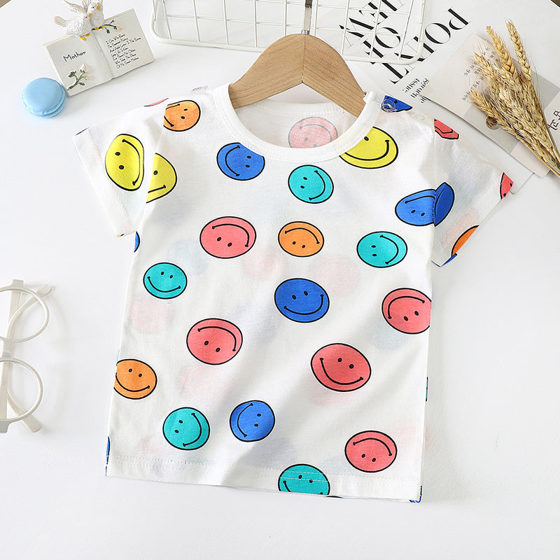 Buy Children's Short-Sleeved T-shirt - Comfortable Cotton Baby Half-Sleeved Bottoming Shirt