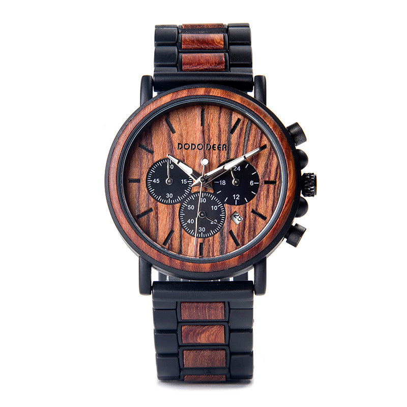 Buy Luxury Wood Stainless Steel Men Watch - Stylish Wooden Watches