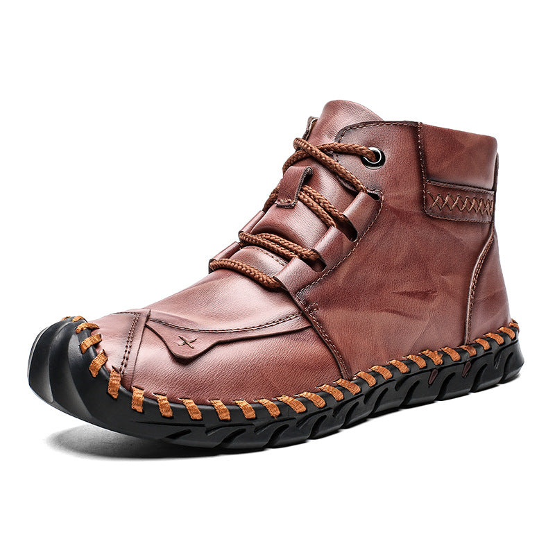 Leather shoes leather men casual shoes