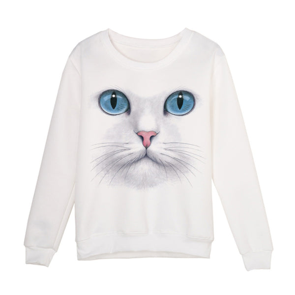 3D Cat Face Sweatshirt  Winter Cloth