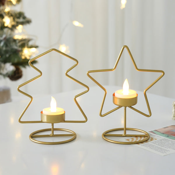 Buy Elegant Christmas Decorations: Gold Iron Art Candlestick - Festive Home Accents at EpicMustHaves