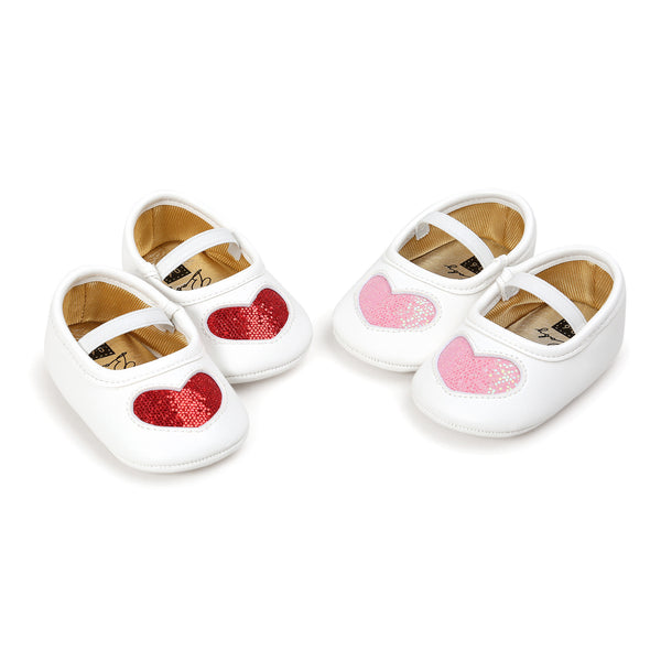 Four hearts baby princess shoes baby shoes baby shoes 3843