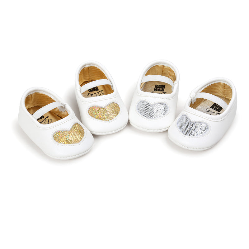 Four hearts baby princess shoes baby shoes baby shoes 3843