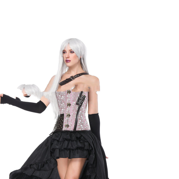 Buy Leather Stitching Patterned Cloth Corset - EpicMustHaves