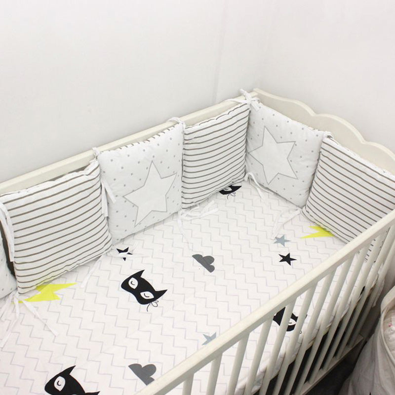 Buy Baby Bed Circumference - Set of 6 Cartoon Pattern Pure Cotton Bumpers