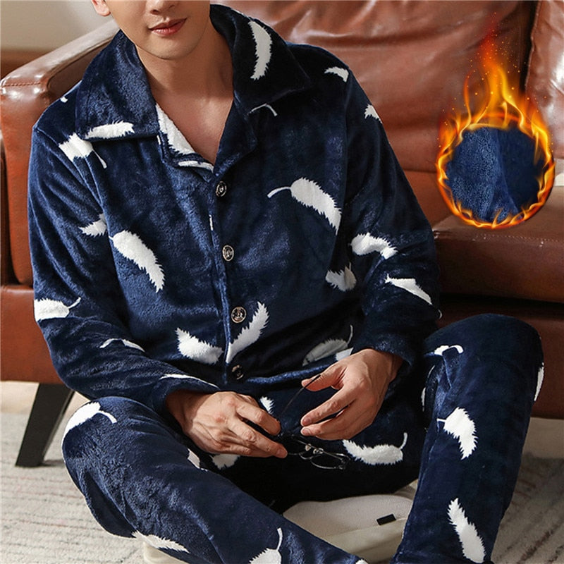 Buy Men's Coral Fleece Sleepwear Pajamas - Cozy Lounge Sets 