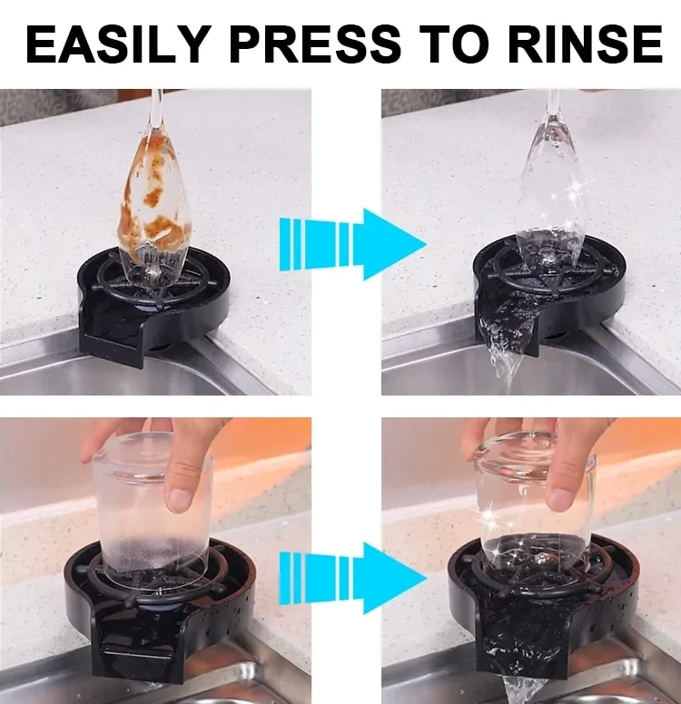 press to rinse