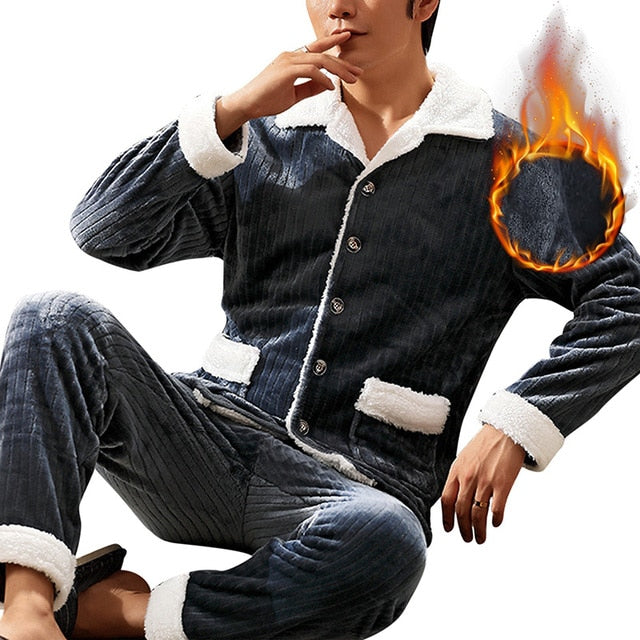 Buy Men's Coral Fleece Sleepwear Pajamas - Cozy Lounge Sets 