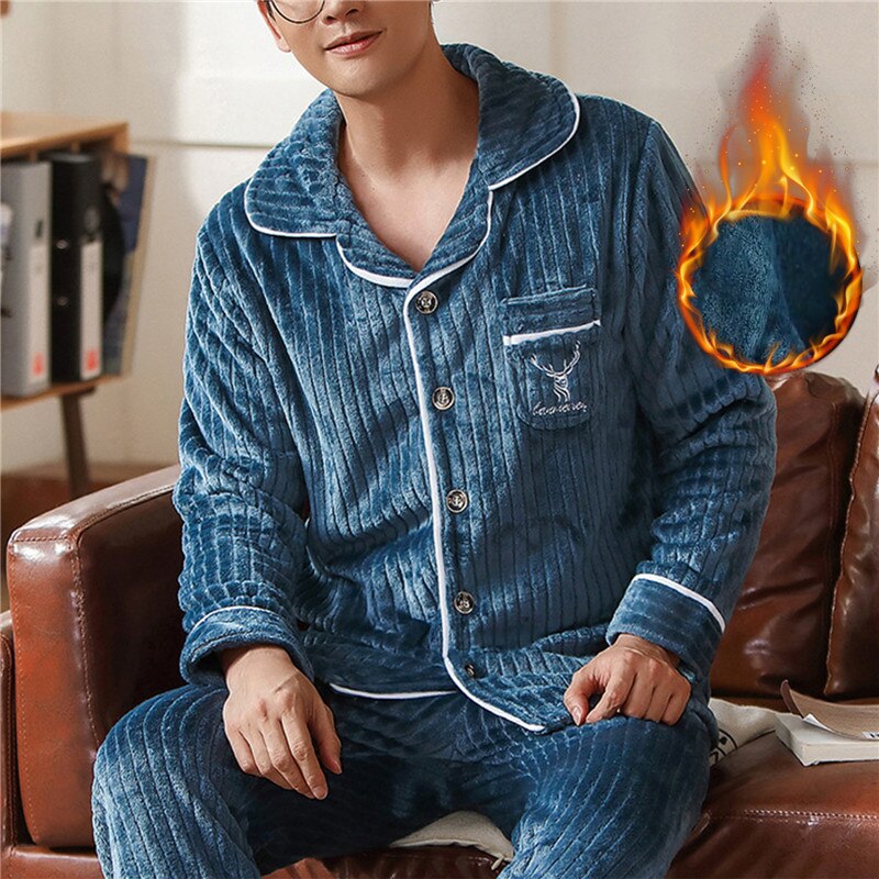 Buy Men's Coral Fleece Sleepwear Pajamas - Cozy Lounge Sets 